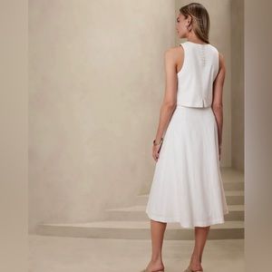 Banana Republic Factory LINEN-BLEND MIDI SKIRT